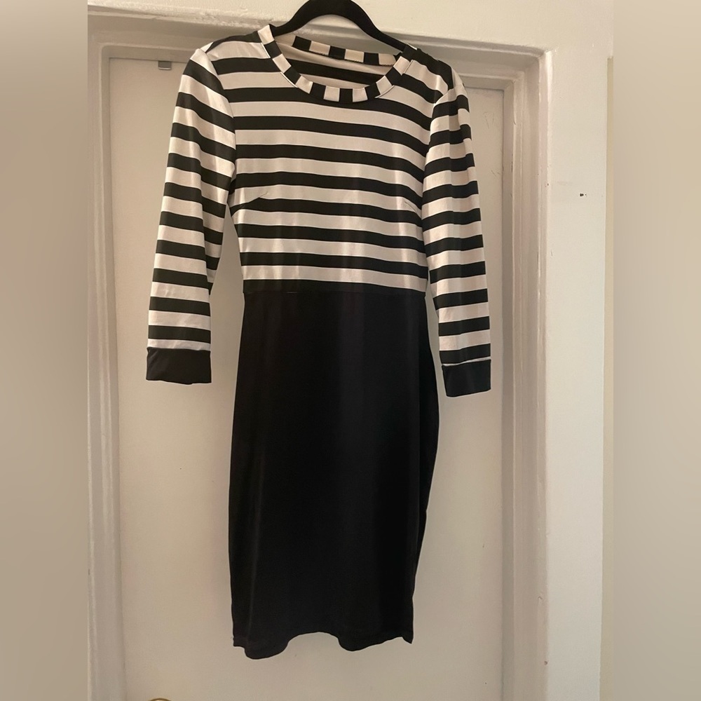 Black and‎ white striped Body-con dress size medium